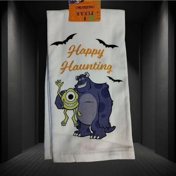 Disney Pixar Monsters Inc Happy Haunting 2 Pack Kitchen Towels - Picture 3 of 13